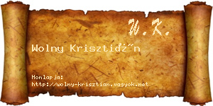 Wolny Krisztián névjegykártya
